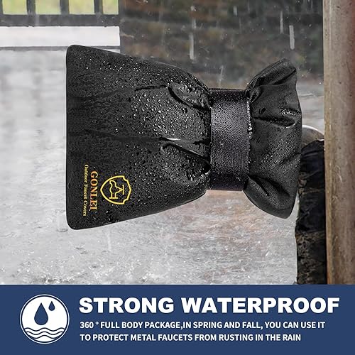 Miniatura 3 de GonLei Paquete de 4 cubiertas de aislamiento de grifo de invierno de 5.5 pulgadas de ancho x 7.4 pulgadas de alto, fundas de manguera para grifos al