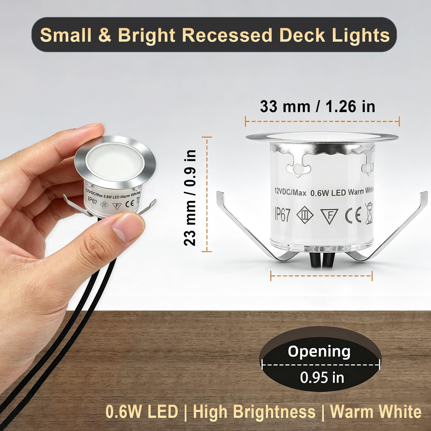 Dimmable Deck Lights - 20 Pack with Timer & Waterproof -5