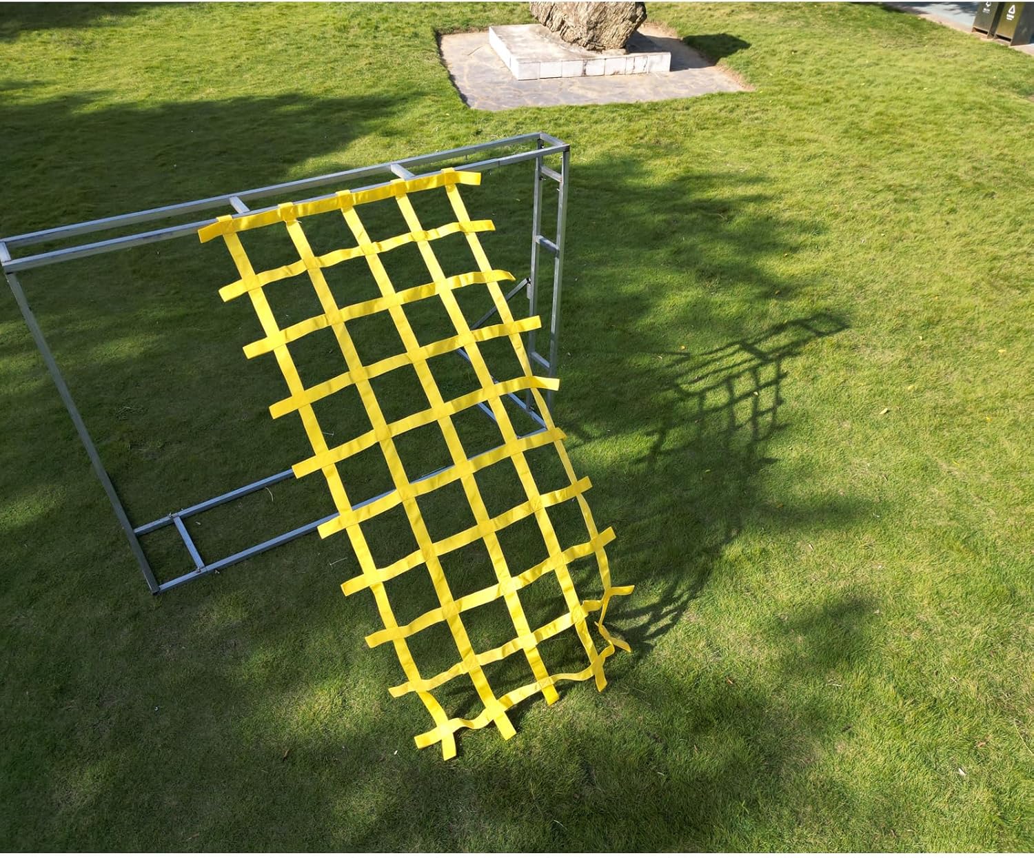 CLCLC Climbing Cargo Net -Playground Play Safety Net,Rope Ladder, Jungle Gyms, Swing Set, Obstacle Courses for Outdoor Treehouse-8 ft X 4 ft(96 inch x 48 inch)-Yellow