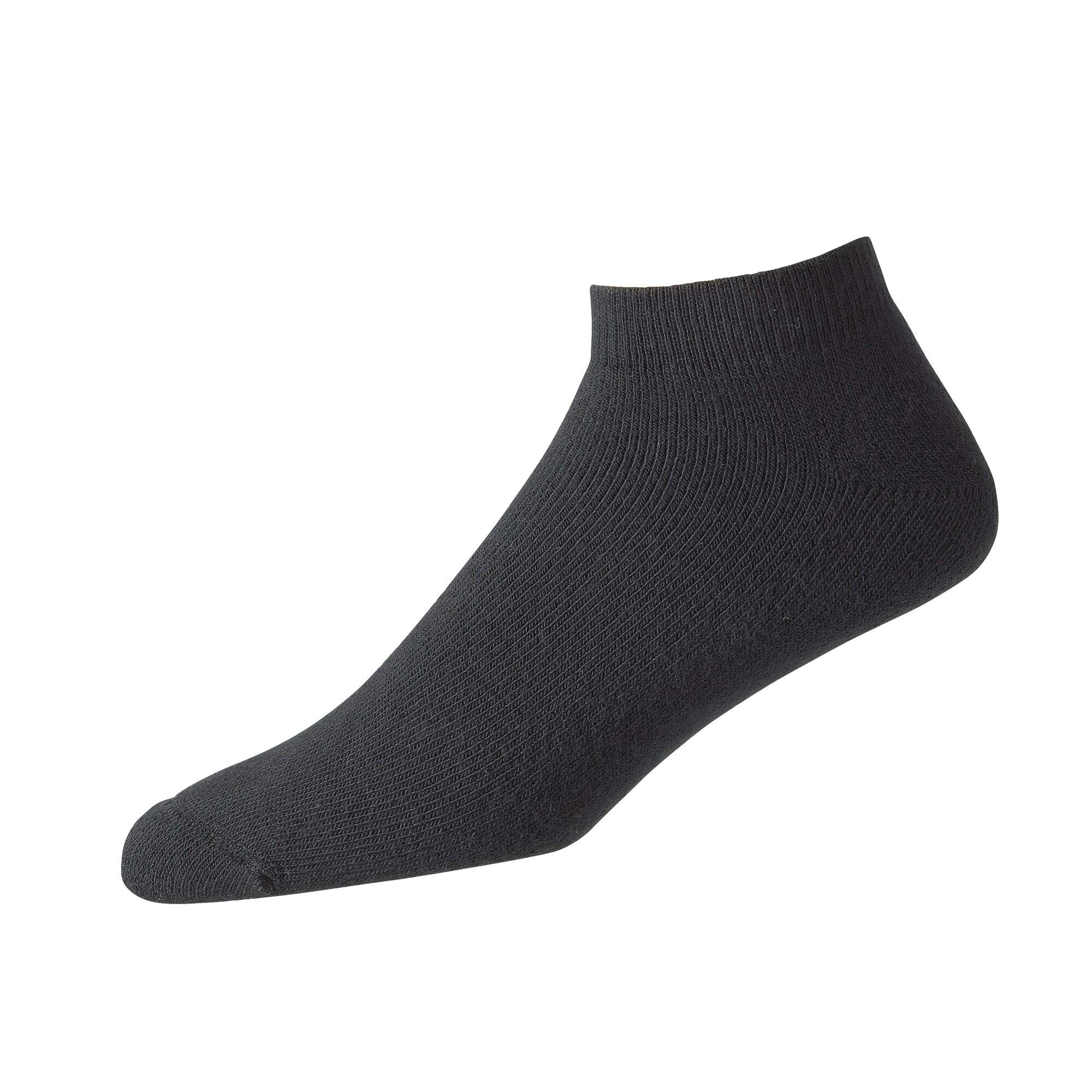 FootJoyComfortSof Sport Socks White, Black, Fits Shoe Size 7-12