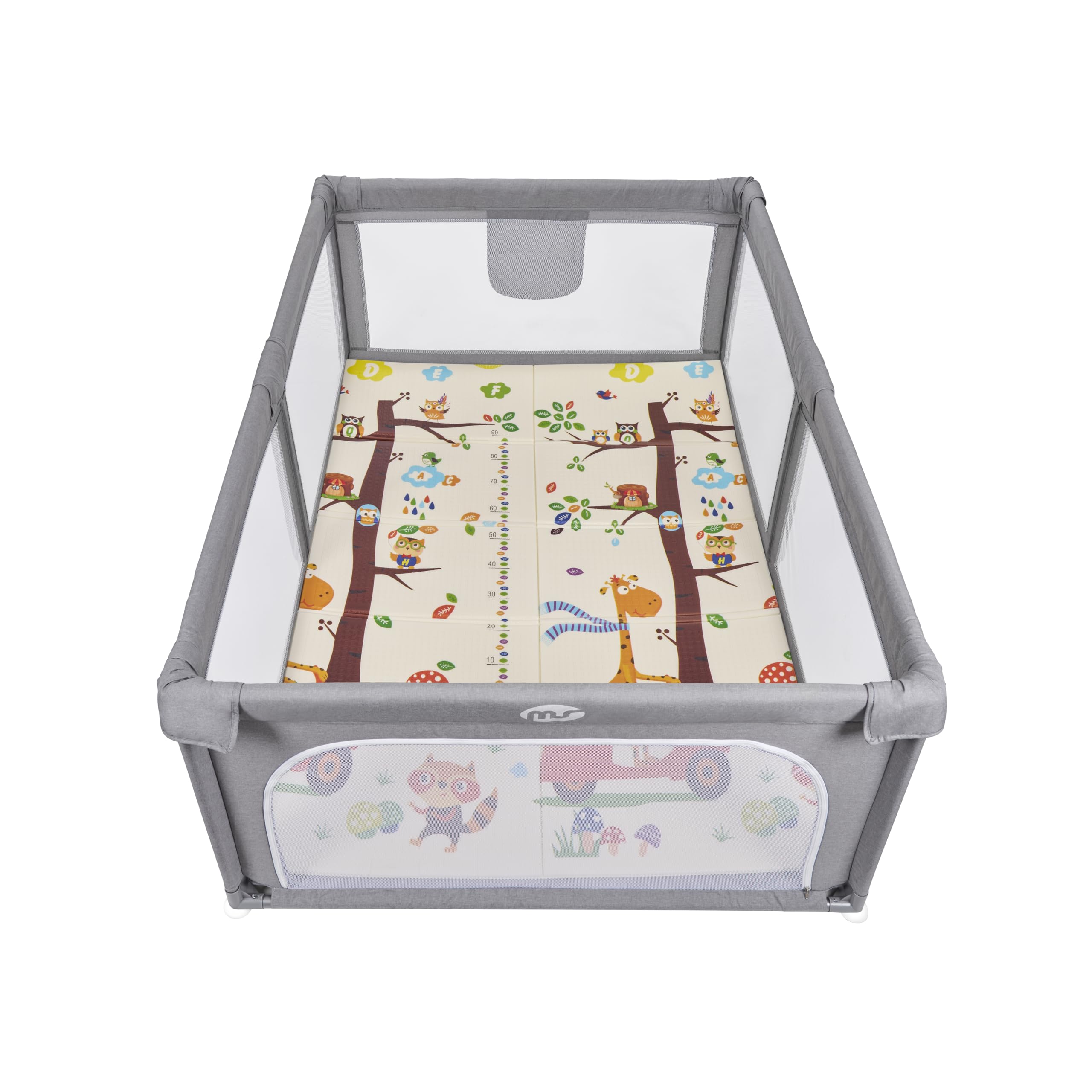 MS Parque XL + Alfombra de Juegos para Bebé 180x120 cm - Doble Cara, Tapete Muy acolchado (1cm Grosos), Plegable y con Bolsa de transporte