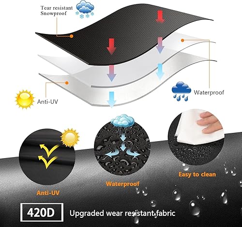 Miniatura 22 de Funda para parrilla de 44 pulgadas, cubierta de parrilla de gas para parrilla al aire libre, cubierta de parrilla Charbroil impermeable, anti-UV