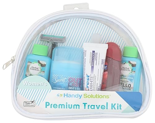Kit de viaje prémium de 7 piezas para mujer, transparente, 1 unidad