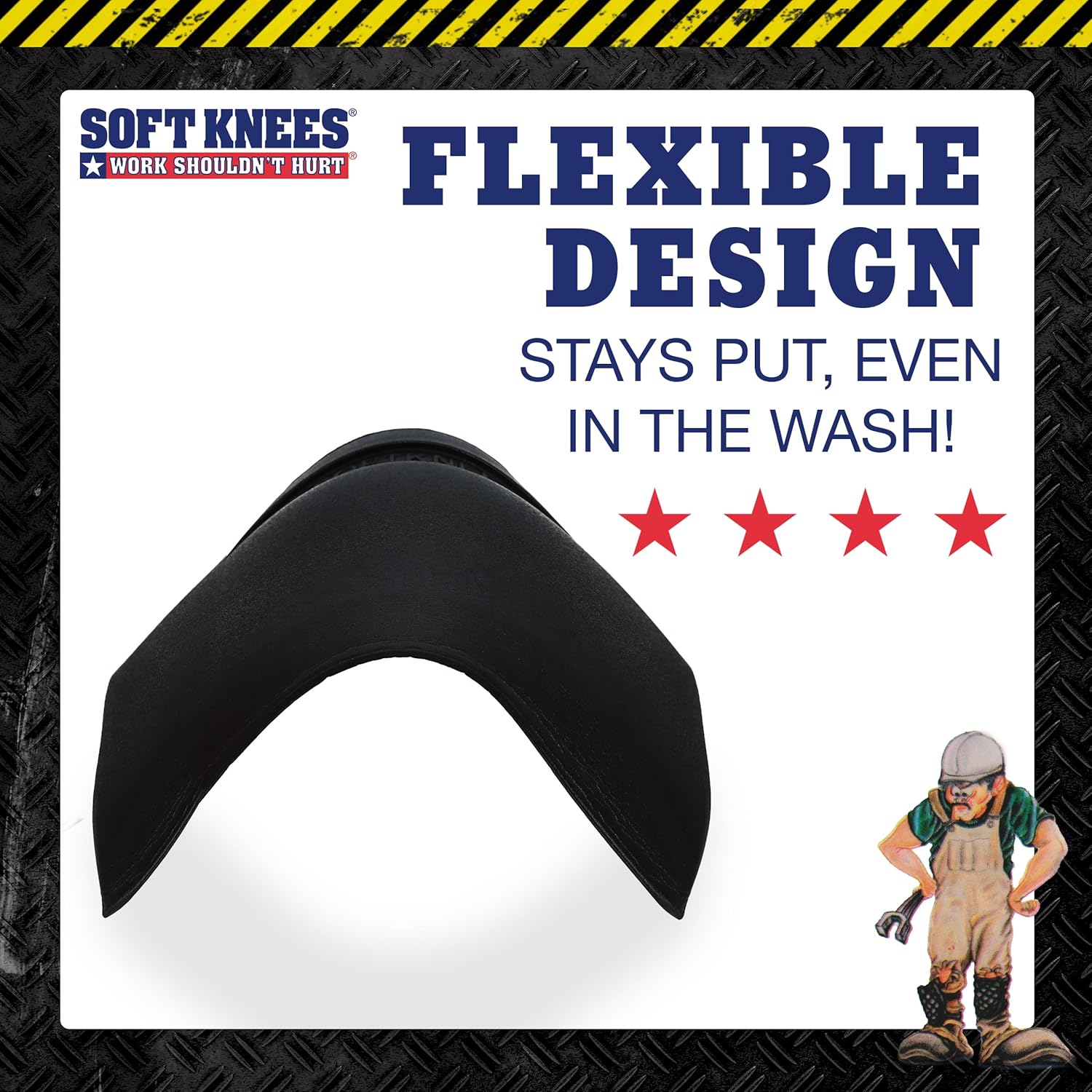 Soft Knees No-Strap Knee Pads for Men, 6” x 9” Knee Pad Inserts for Work Pants with Double Knee Pads for Work & Construction, Knee Savers for Mens Work Pants, Softknees - Image 3