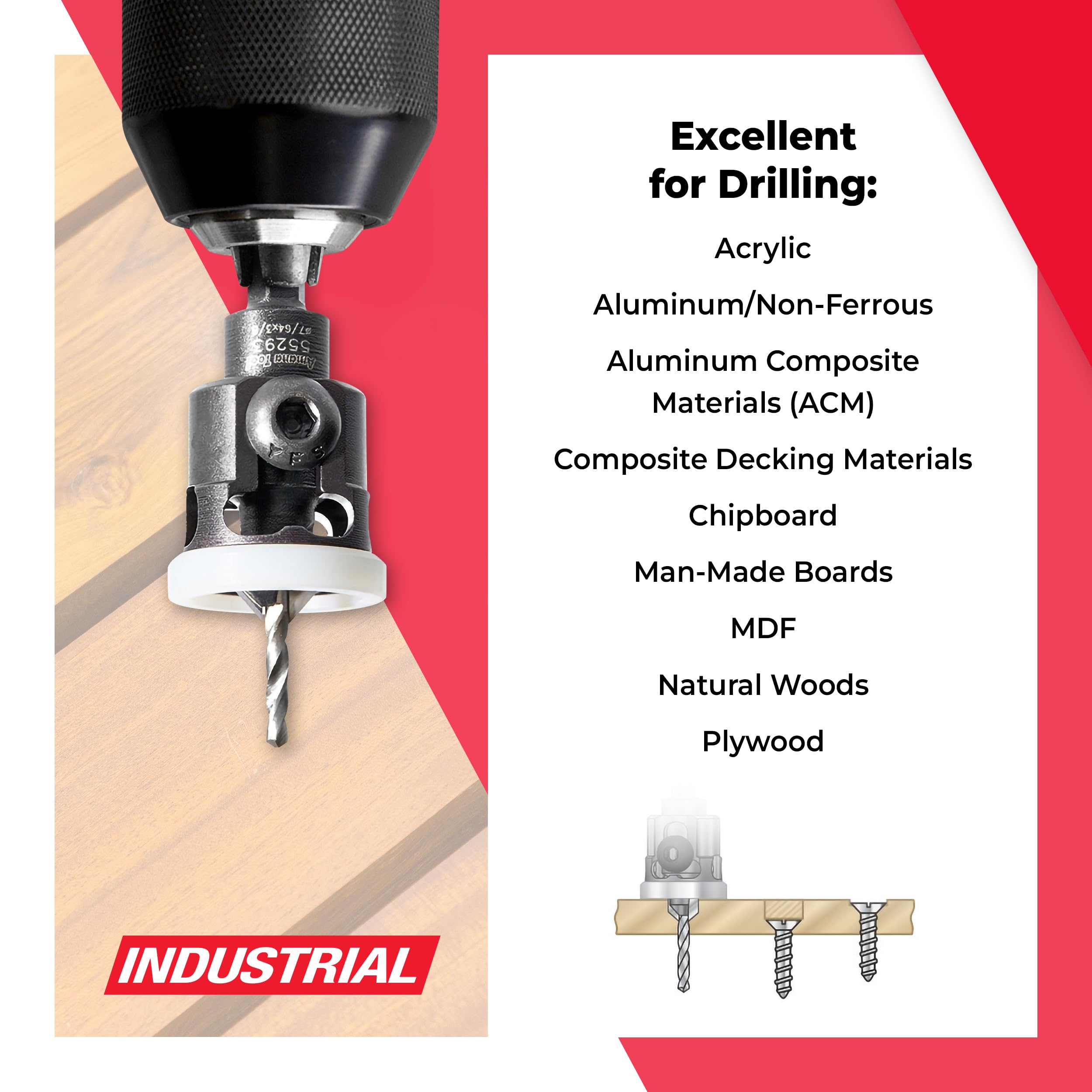 Amana Countersink Bit - 82 Degree, Quick Release -3 Amana Countersink Bit - 82 Degree, Quick Release -3