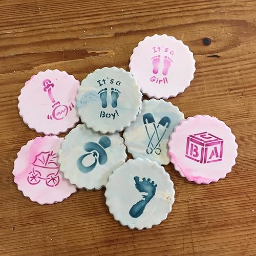 Miniatura 6 de Designer Stencils Plantillas para dulces y galletas, pequeñas, beigesemitransparentes
