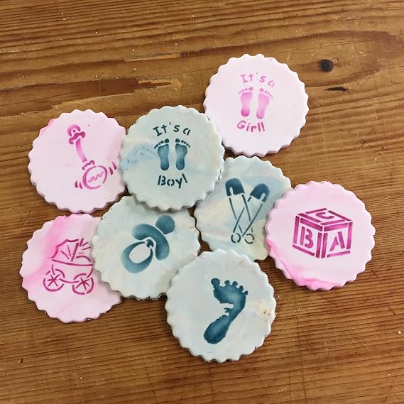 Designer Stencils Baby Candy/Cookie Stencils, Small, Beige/Semi-Transparent