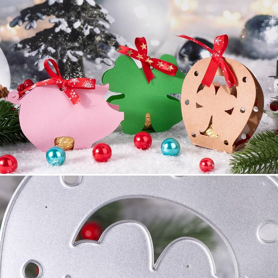 Stanzschablonen Set 4-tlg. - Glückspilz Marienkäfer Kleeblatt Schwein | DIY Geschenkboxen Vorlagen