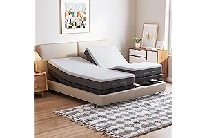 Split King Bed Frame Adjustable for Stress Management and Comfort - Head...
