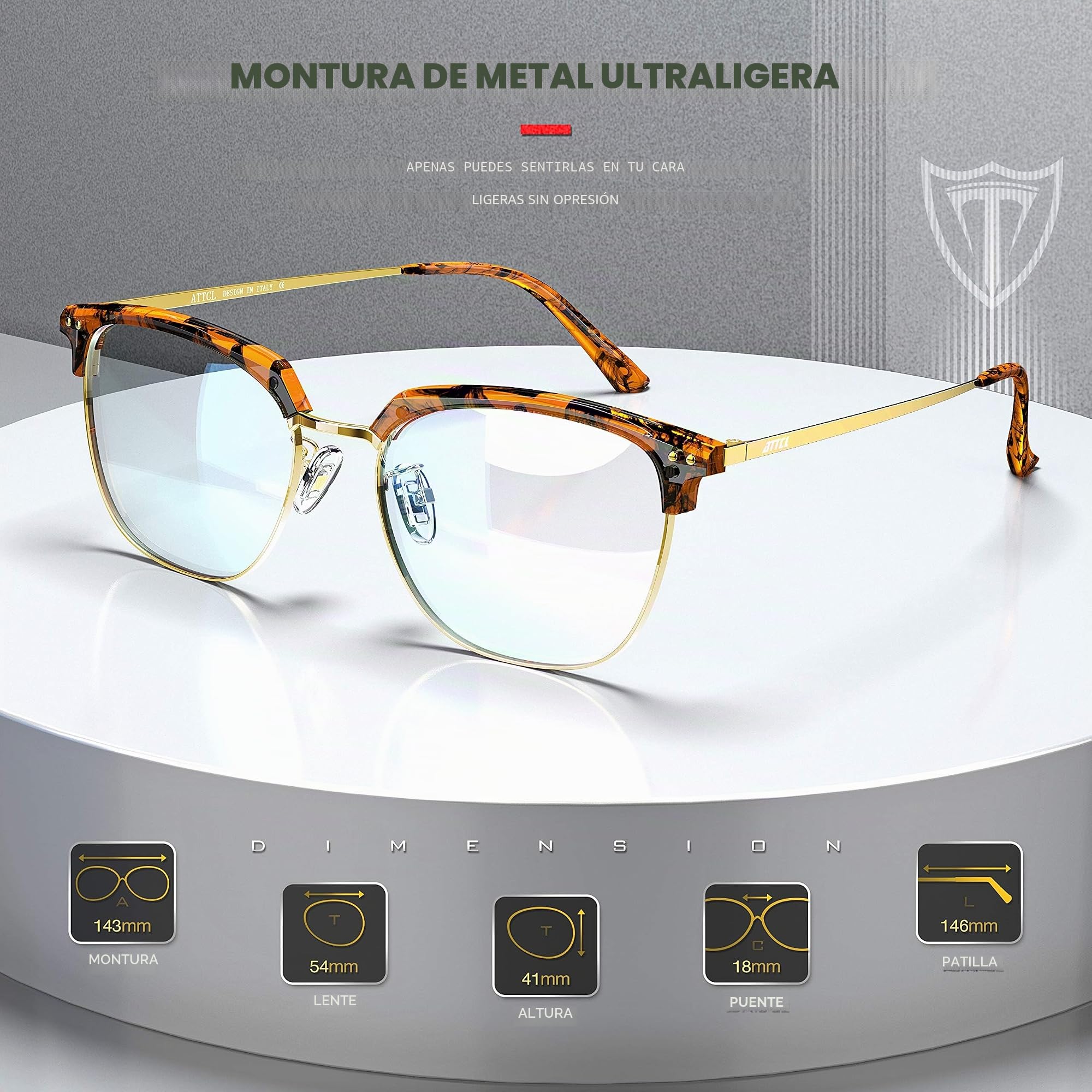 ATTCL Gafas unisex con Armazón metal para Protección contra Luz Azul, Anti Fatiga por Deslumbramiento