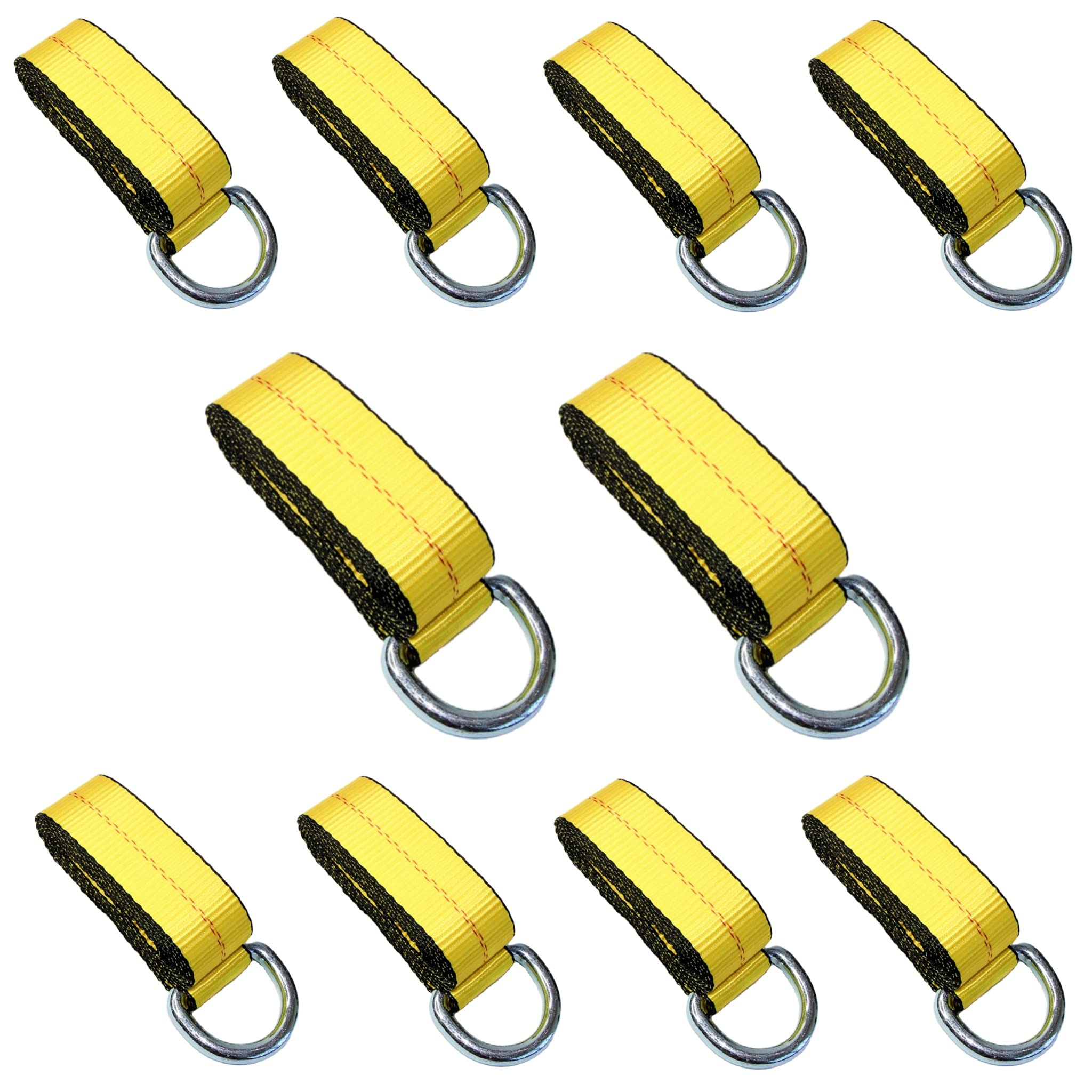 (Pack of 10) 2" X 8 Ft Lasso Strap with D Ring Auto Tie Down