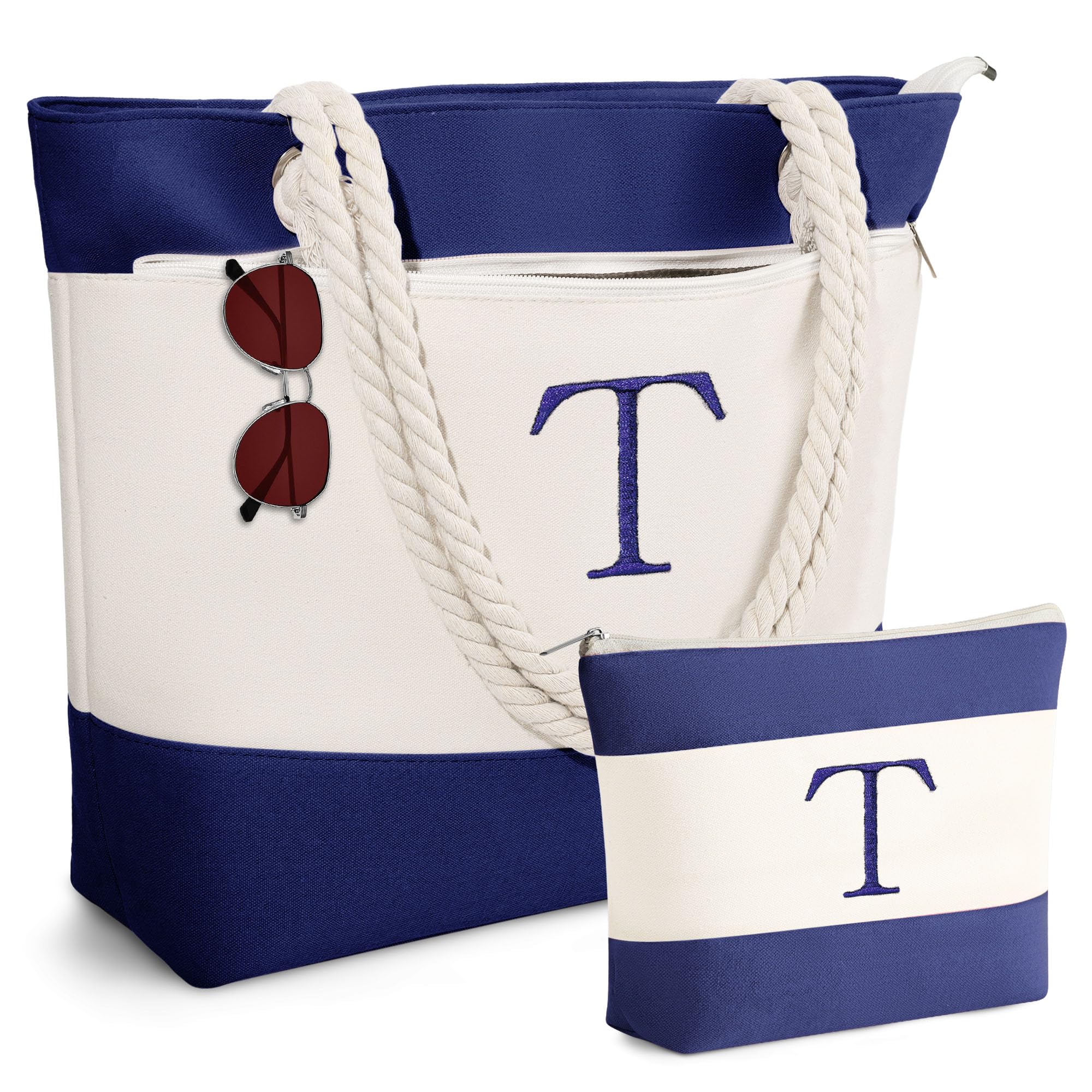 YOOLIFE Beach Bags for Women - Travel Canvas Beach Tote, Pool Waterproof Bag, Travel Essentials, Gifts for Women Birthday