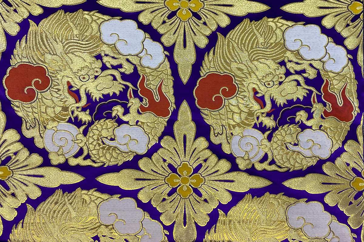 Amazon | 和柄 生地 京都西陣織 金襴生地 二釜大龍 (紫) 巾70cm×長さ