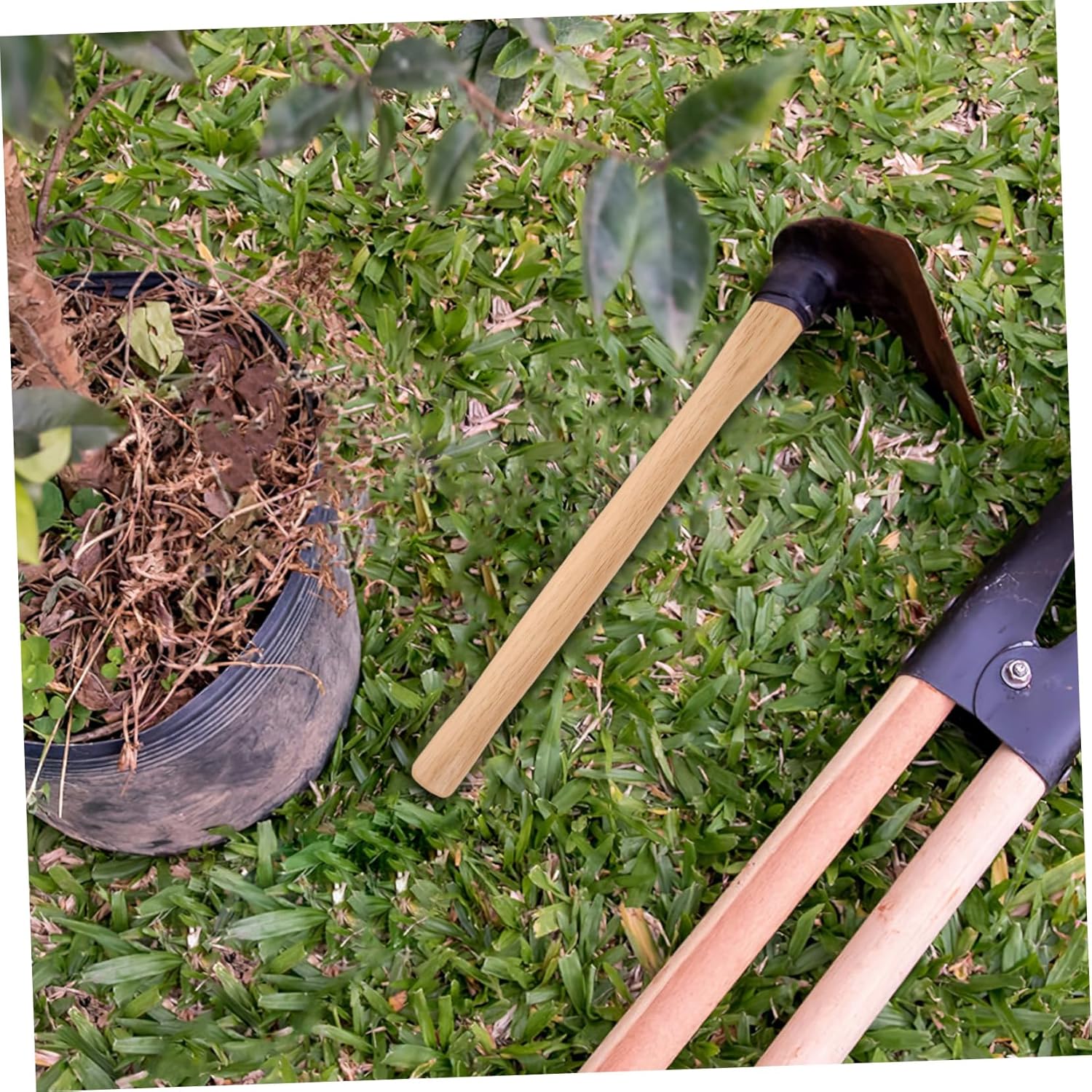 Sosoport 5pcs Wooden Hoe Handle Replacement Hoe Garden Handle Shovel Reinforcing for Garden Tool