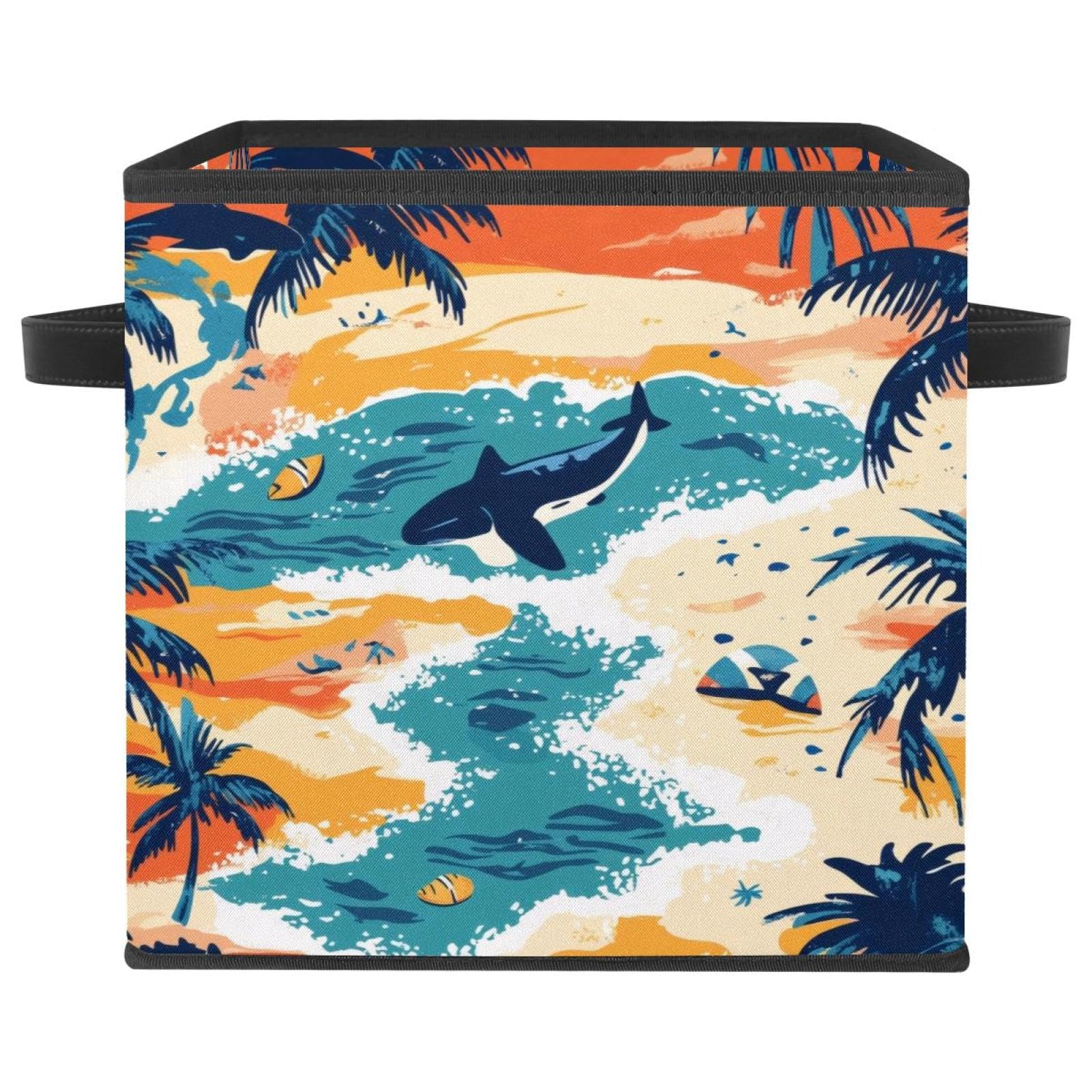 Boîte de rangement pliable pour jouets et linge, grand format motif requin