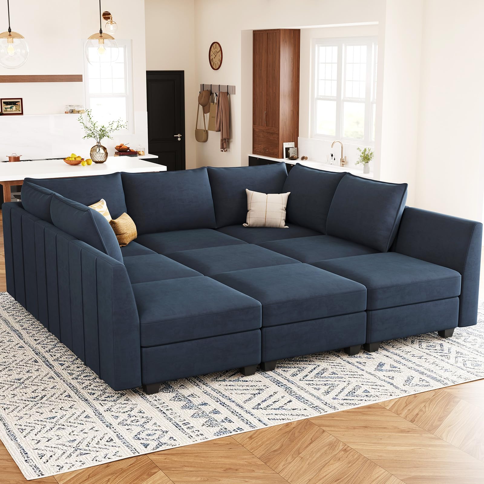 Belffin Large Velvet Sectional