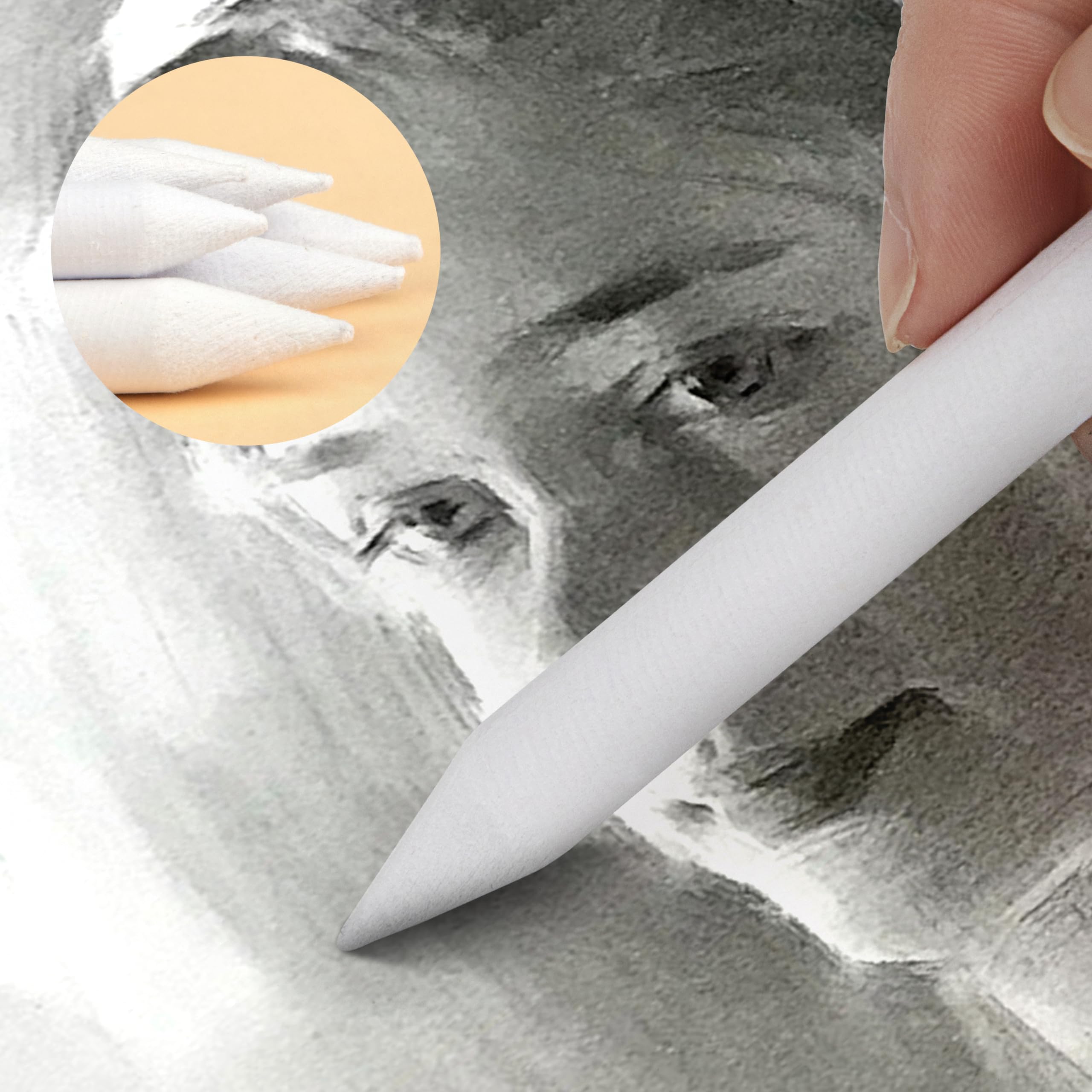 Set 10 Sfumini Per Disegno - Con Temperino A Carta Vetrata