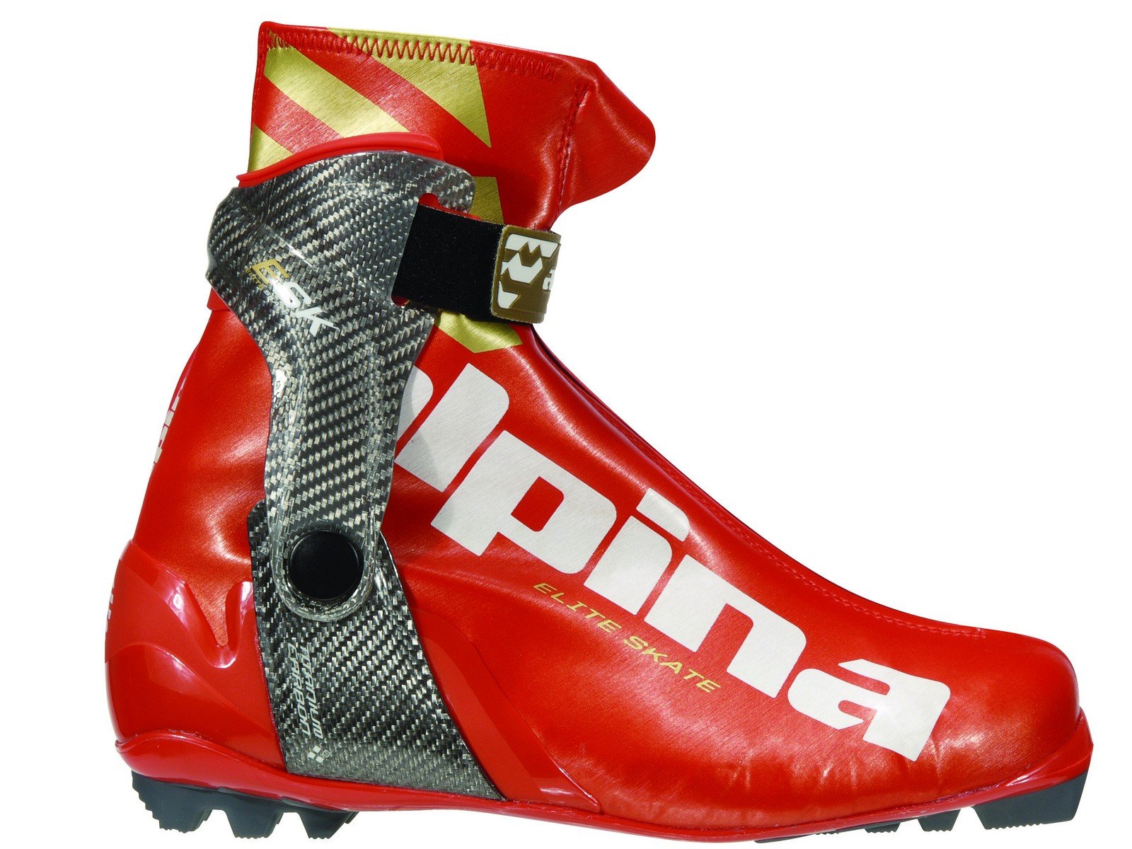 Alpina ESK Elite Series Cross-Country Nordic Skate Boots, Red/Gold, 46