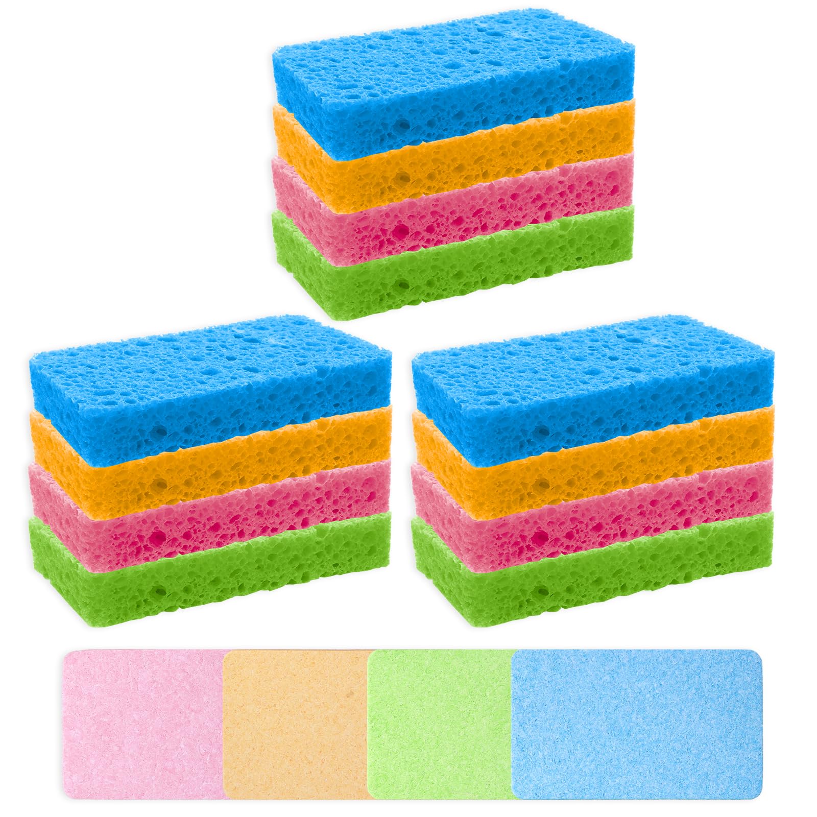 Éponges à Récurer Sibba - Lot De 10 - Vert Polyester - Anti-rayures Et Absorbantes - Pour Vaisselle Et Surfaces