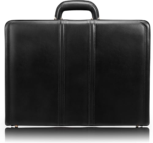 McKlein COUGHLIN, Maletín de negocios expandible de cuero de 4.5 pulgadas, para computadora y tableta, Maletín para computadora portátil para