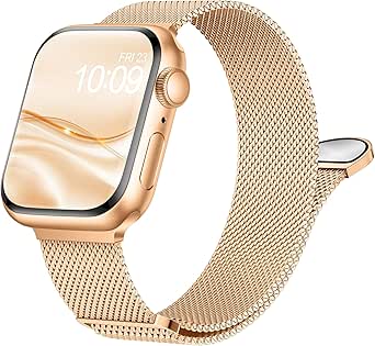 Stainless Steel Milanese Loop Compatible with Apple Watch Strap 38mm 40mm 41mm 42mm 44mm 45mm 46mm 49mm, Magnetic Clasp Band for iWatch Bracelet Apple watch Series 11 10 9 SE 8 7 6 5 4 3 2 1 Ultra