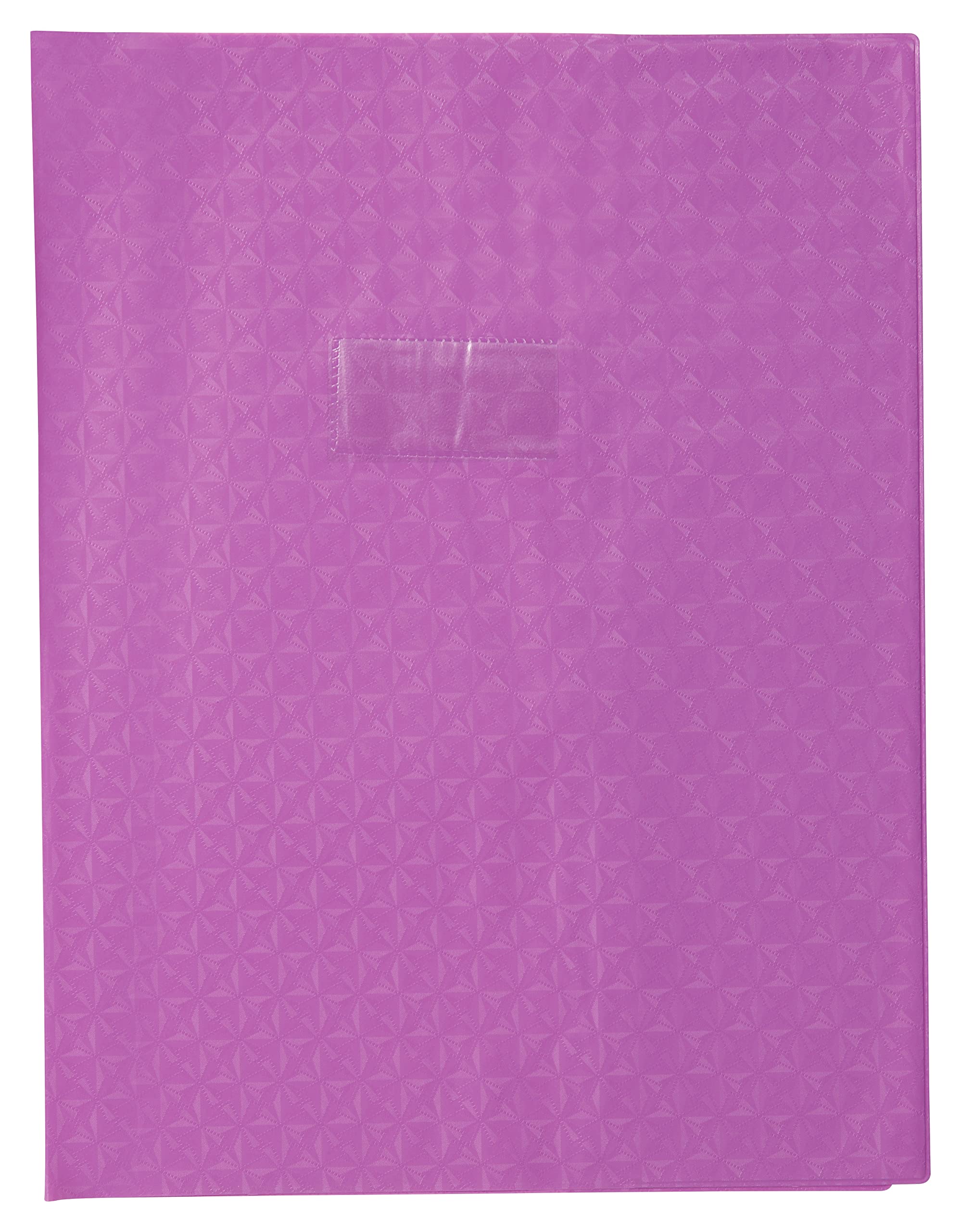 Clairefontaine - Ref 72416C - Calligraphe PVC Exercise Book Protector Cover - A4+ (240 x 320mm) in Size, Label Holder for Easy Identification, Diamond Effect - Lilac Colour