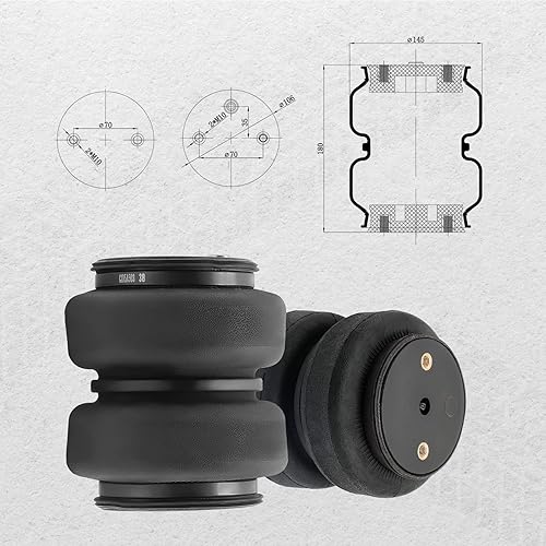 Miniatura 2 de maXpeedingrods Paquete de 2 bolsas de aire con resorte de aire de 5000 libras de repuesto para bolsas de suspensión neumática, para camiones Ford