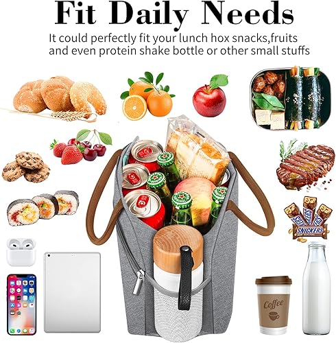 Miniatura 2 de Lonchera aislada para mujereshombres, pequeña a prueba de fugas, bonita lonchera para el trabajo, oficina, picnic, playa o viajes, para adultos,