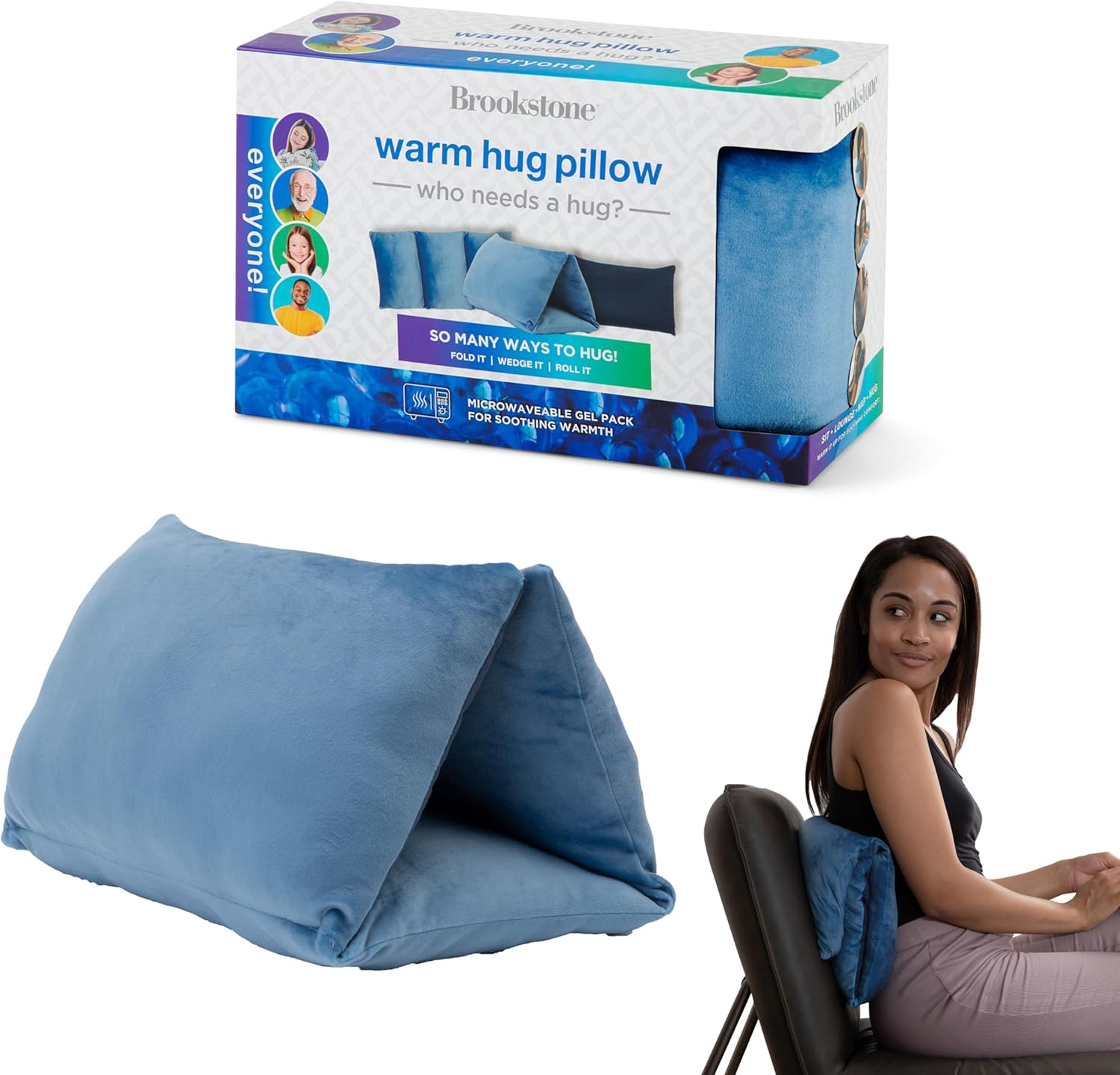Brookstone HUG'ZZZ Soft Pillow Microwaveable Gel Pack for
