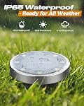 btfarm Solar Ground Lights, 16 Pack 8LED Solar Lights Outdoor Waterproof Garden, Pathway Lights Solar Powered in-Ground Lights, Disk Lights Landscape Lighting for Lawn Patio Yard Driveway, Warm White