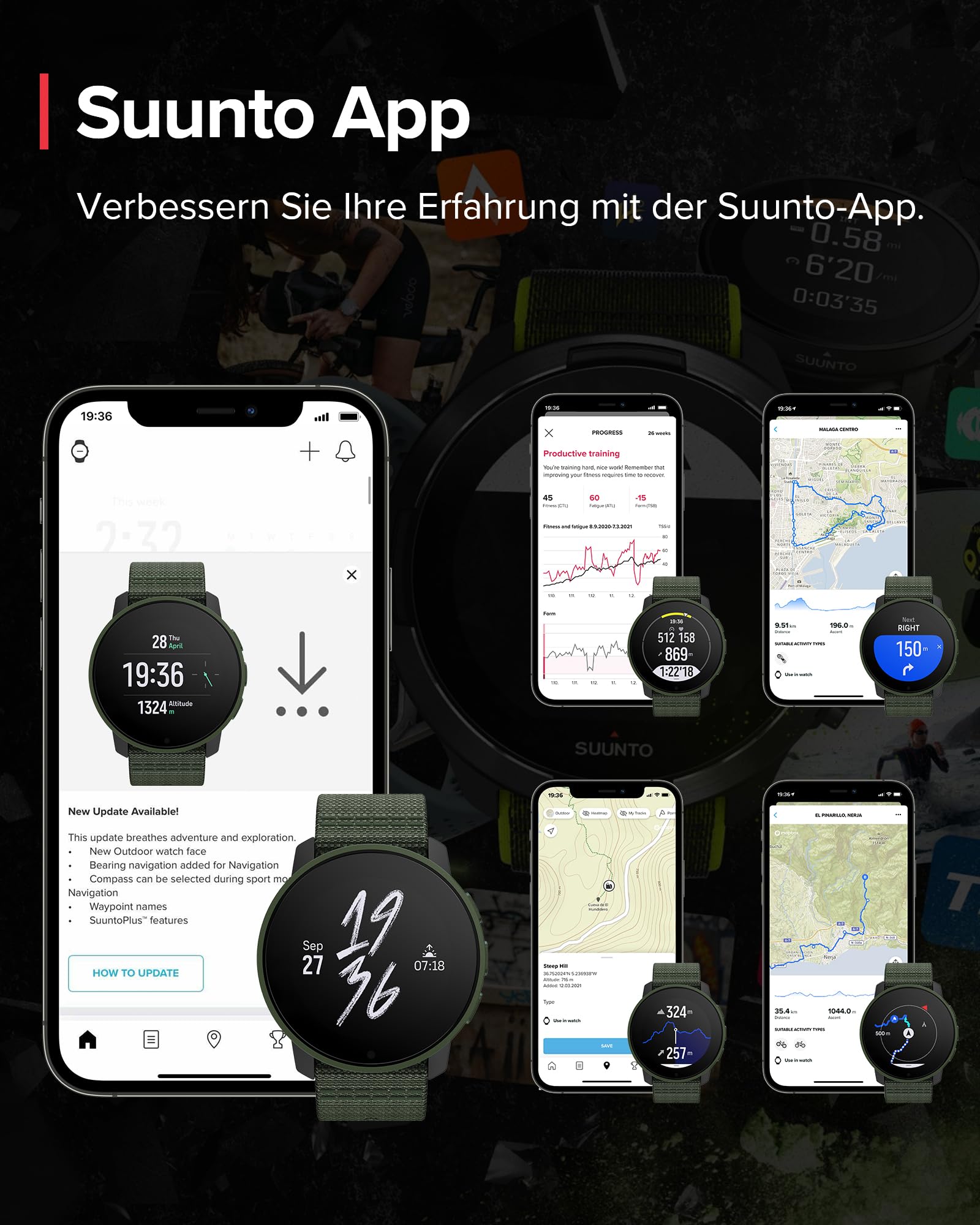 SUUNTO 9 Peak Multisport Uhr - Robust Outdoor Smartwatch, Saphirglas Bildschirm & 100m Wasserdicht, Leicht & Dünn, Präzise GPS, Lange Akkulaufzeit, Pulsmessung am Handgelenk, Hergestellt in Finland
