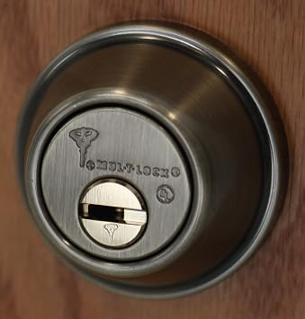 Mul-T-Lock Interactive+ Cronus High Security Grade 2 Single Cylinder Dead-Bolt w/Thumb Turn. Commercial or Residential Metal or Wood Doors (8) Antique Brass - Two Keyed Alike)