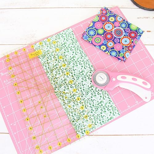 Miniatura 2 de Threadart Juego de cortadores rotativos  Kit de cortador de tela de 1.772 in con cuchilla, tapete de corte autocurable de doble cara de 11 x 17