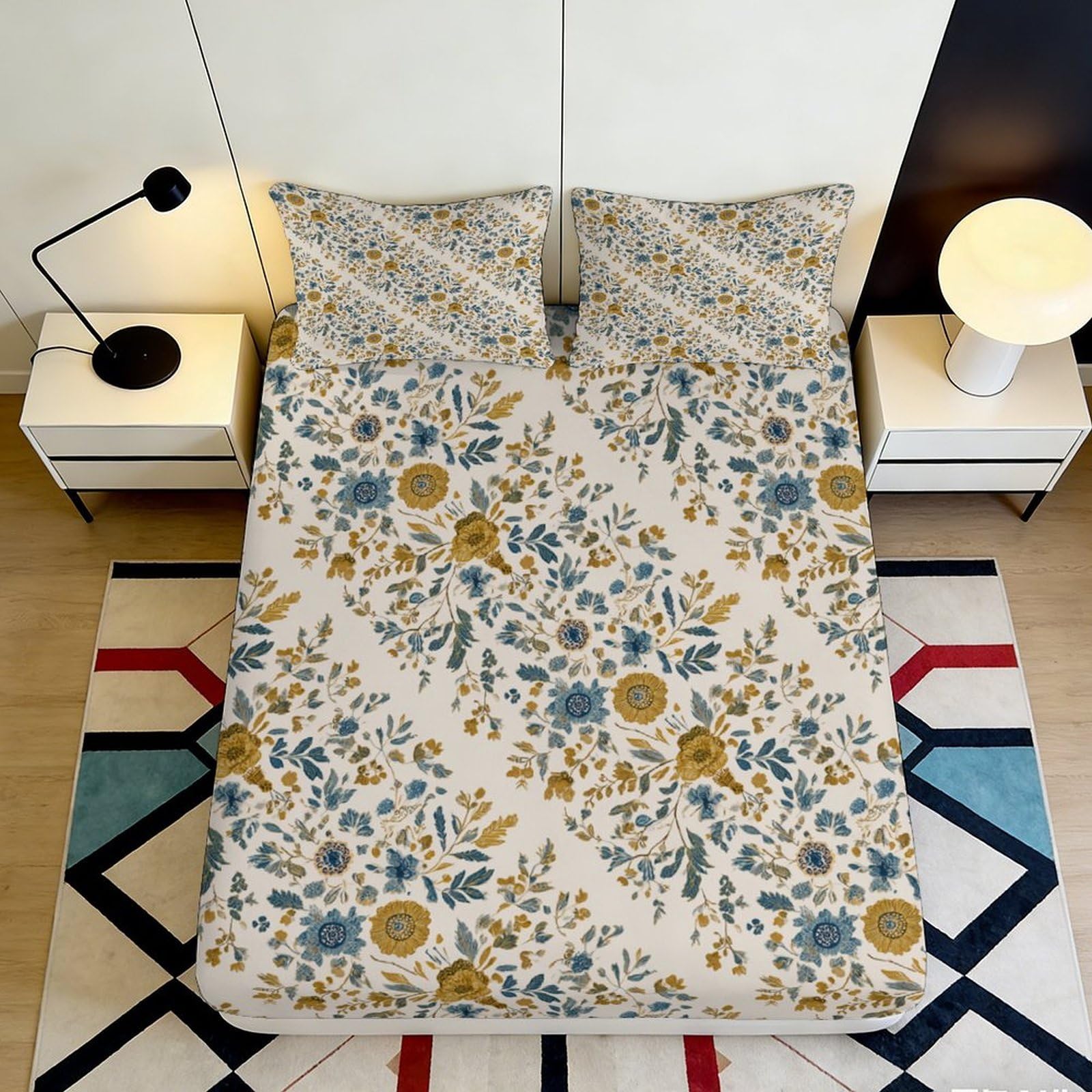 3D Printed Money Art Fitted Sheet Microfiber Non-Slip Deep Pocket Currency Mattress Fitted Cover Washable for Bedroom 140x200x25cm