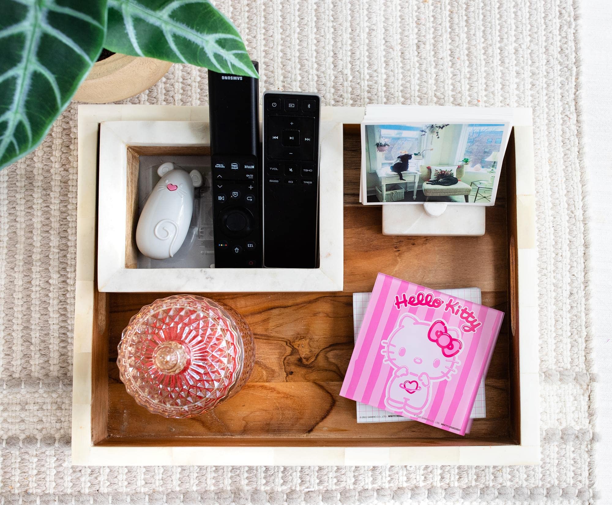 Sanrio Hello Kitty Strawberry Milk Glass Coasters for Drinks, Set of 4 | Tabletop Protection for Home Kitchen, Dining Room Table