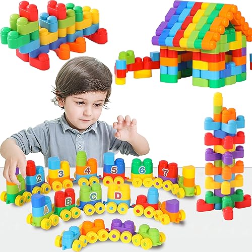 Miniatura 2 de RAINBOW TOYFROG Juguetes de bloques de construcción para niños pequeños, juguetes STEM de desarrollo educativo, juguetes de construcción de