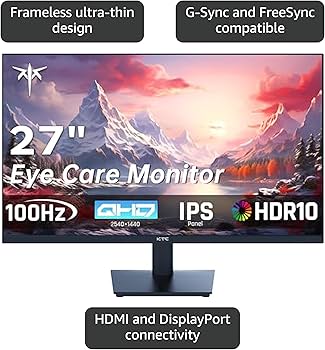 Amazon.com: KTC 27 Inch QHD Computer Monitor, 2K 100Hz IPS Gaming