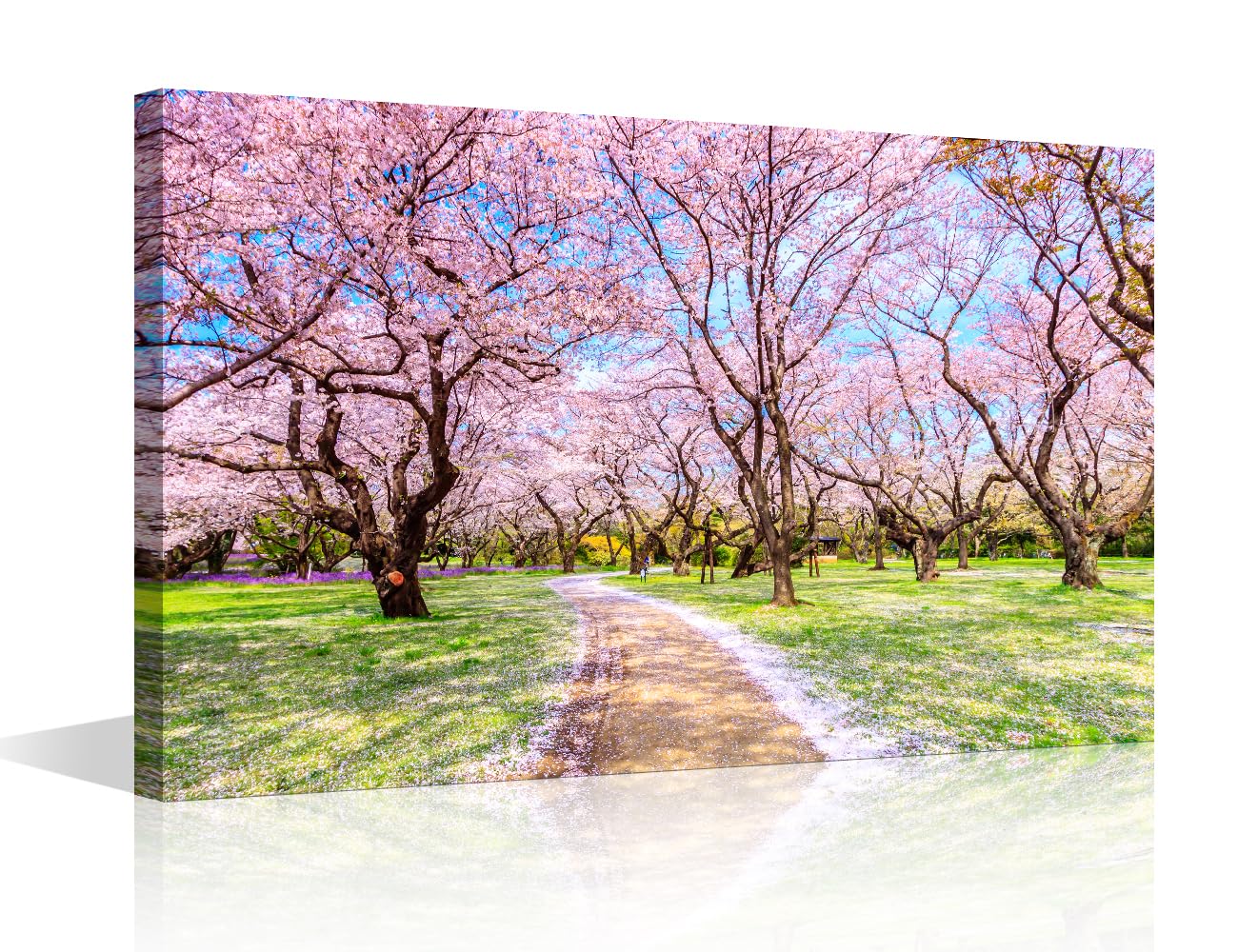 TISHIRON Sakura Tree Wall Paintings for Living Room Japan Scenery Pictures Print On Canvas Landscape Wall Art Bedroom Wall Decoration Office Wall Art Giclee Framed Ready to Hang