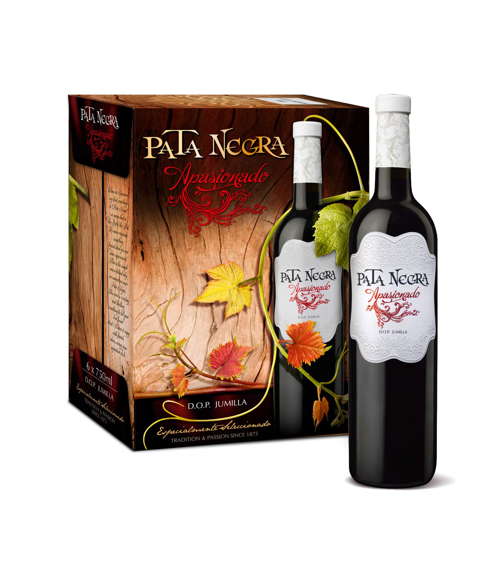 Pata Negra Apasionado - Vino Tinto D.O Jumilla - Caja de 6 Botellas x 750 ml