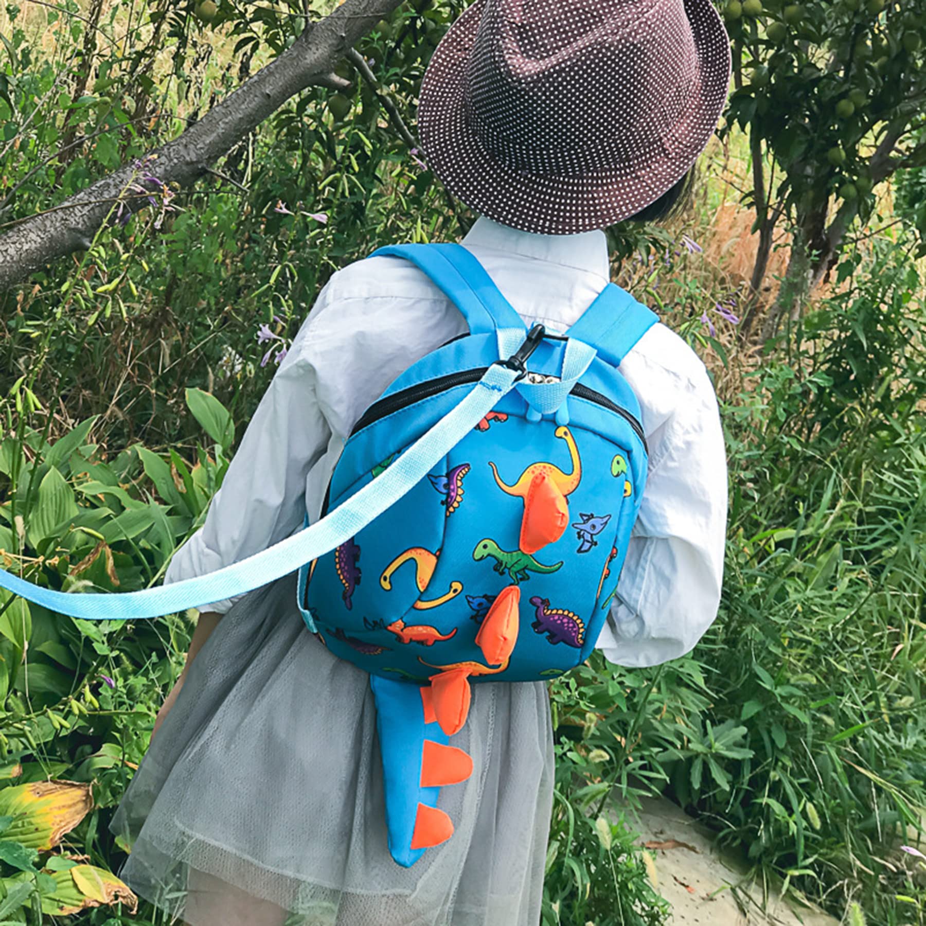 TOPWAYS Kids Dinosaur Backpack Boys Girls Toddler Rucksack, Cartoon Safety Anti-Lost Strap Rucksack with Reins - Image 4