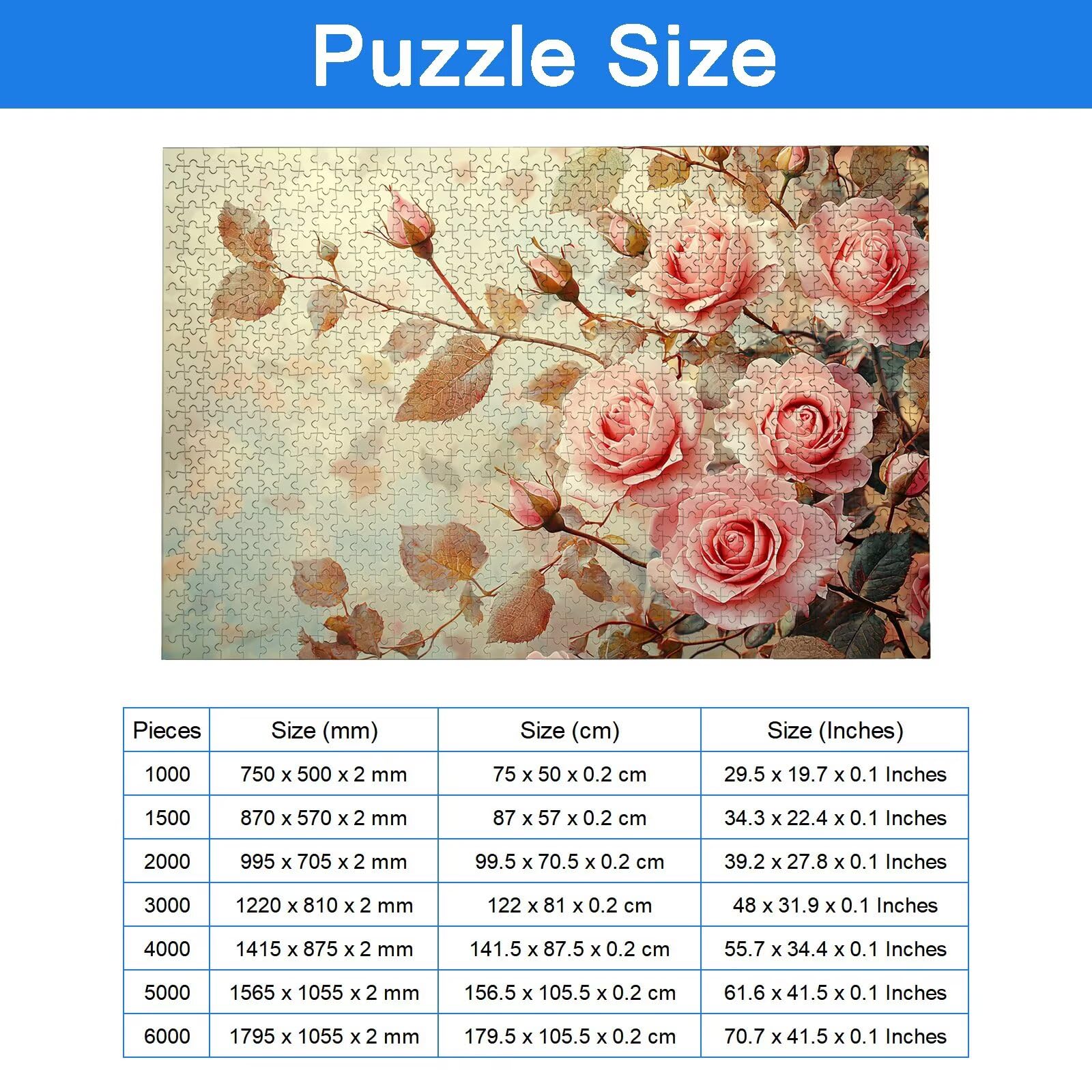 Puzzle 2000 sztuk dla dorosłych dzieci, puzzle z drewnianym kwiatem dla dorosłych, wymagające różowe łamigłówki, rodzinne gry edukacyjne, łamigłówki z pudełkiem do dekoracji domu, prezent dla kobiet i