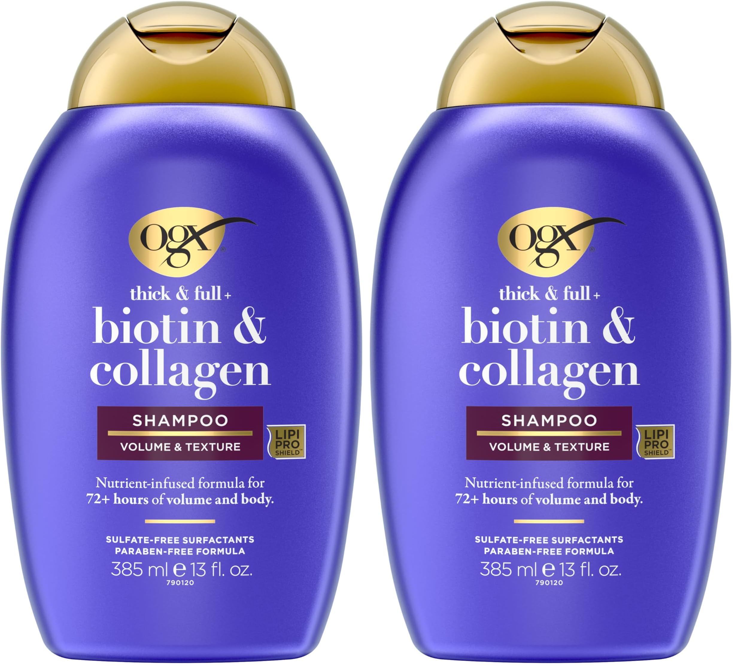 OGX Shampoo for Thin Hair, 13 fl oz | Biotin & Collagen | Volumizing | Sulfate-Free | Pack of 2