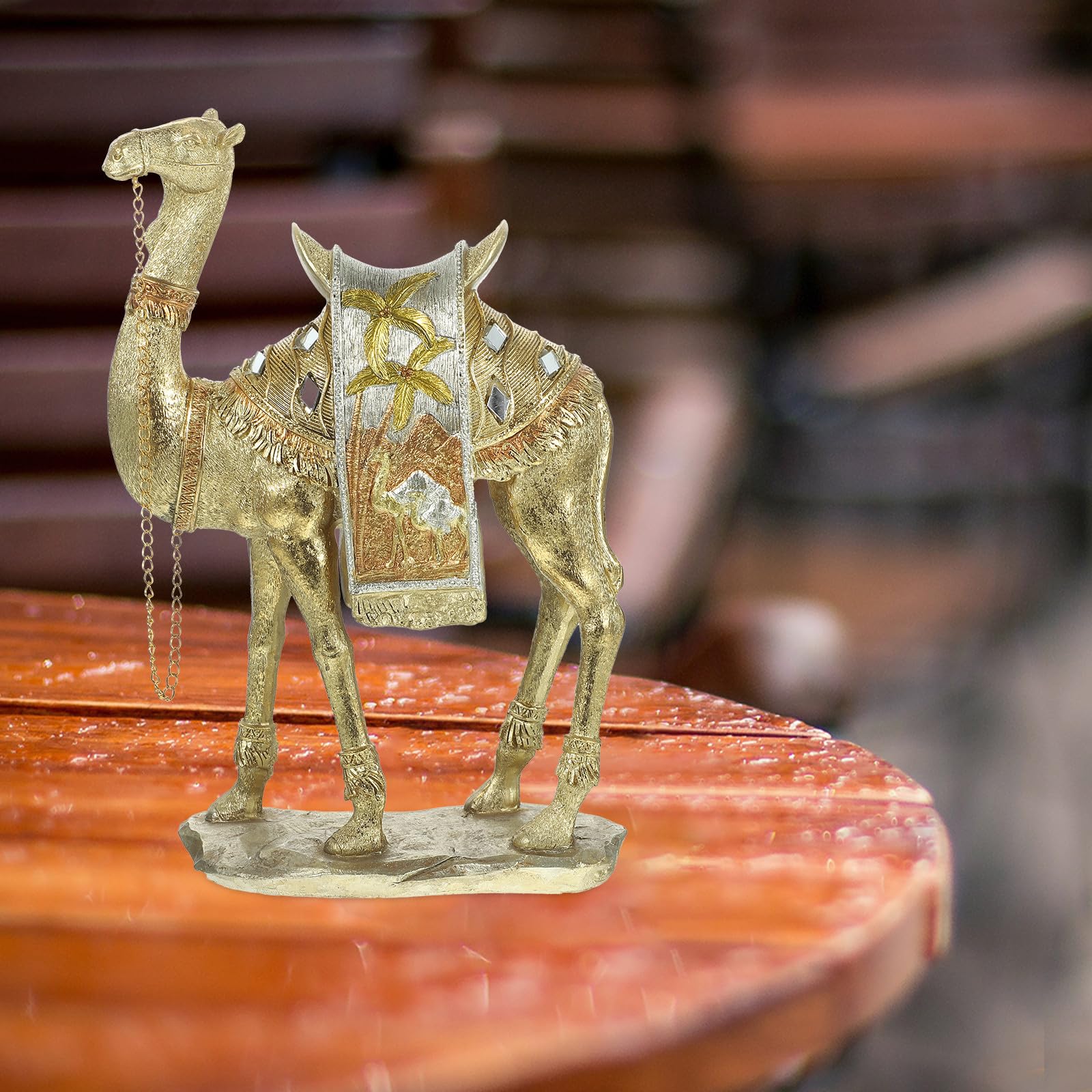 Artibetter Figura Resistente al Desgaste de de Resina Dorada de Estilo Clásico de Oriente de Hogar o Mesa