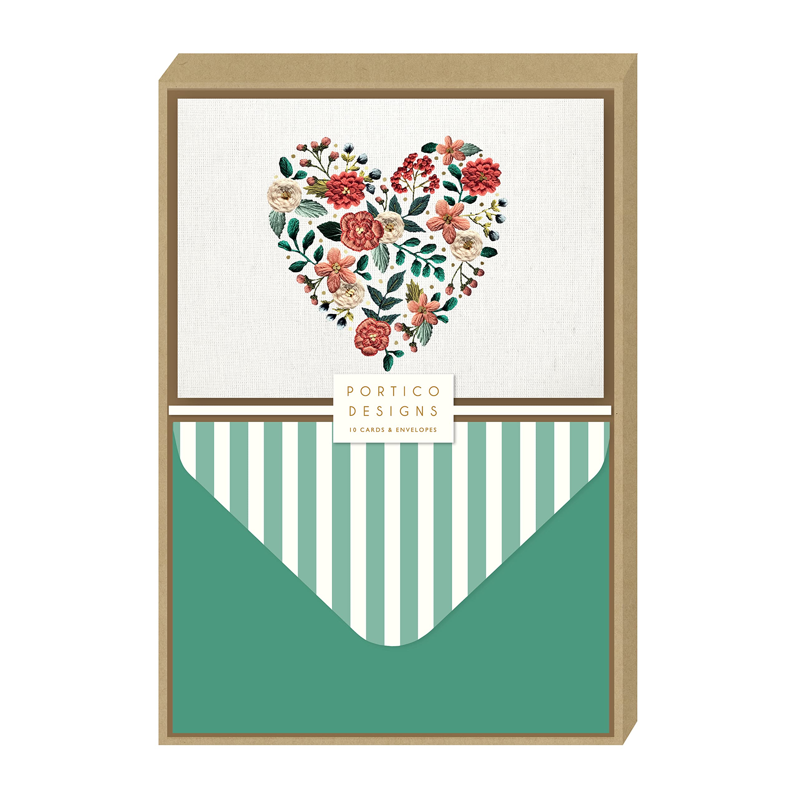 Portico Designs LtdEmbroidered Heart - Boxed Notecards