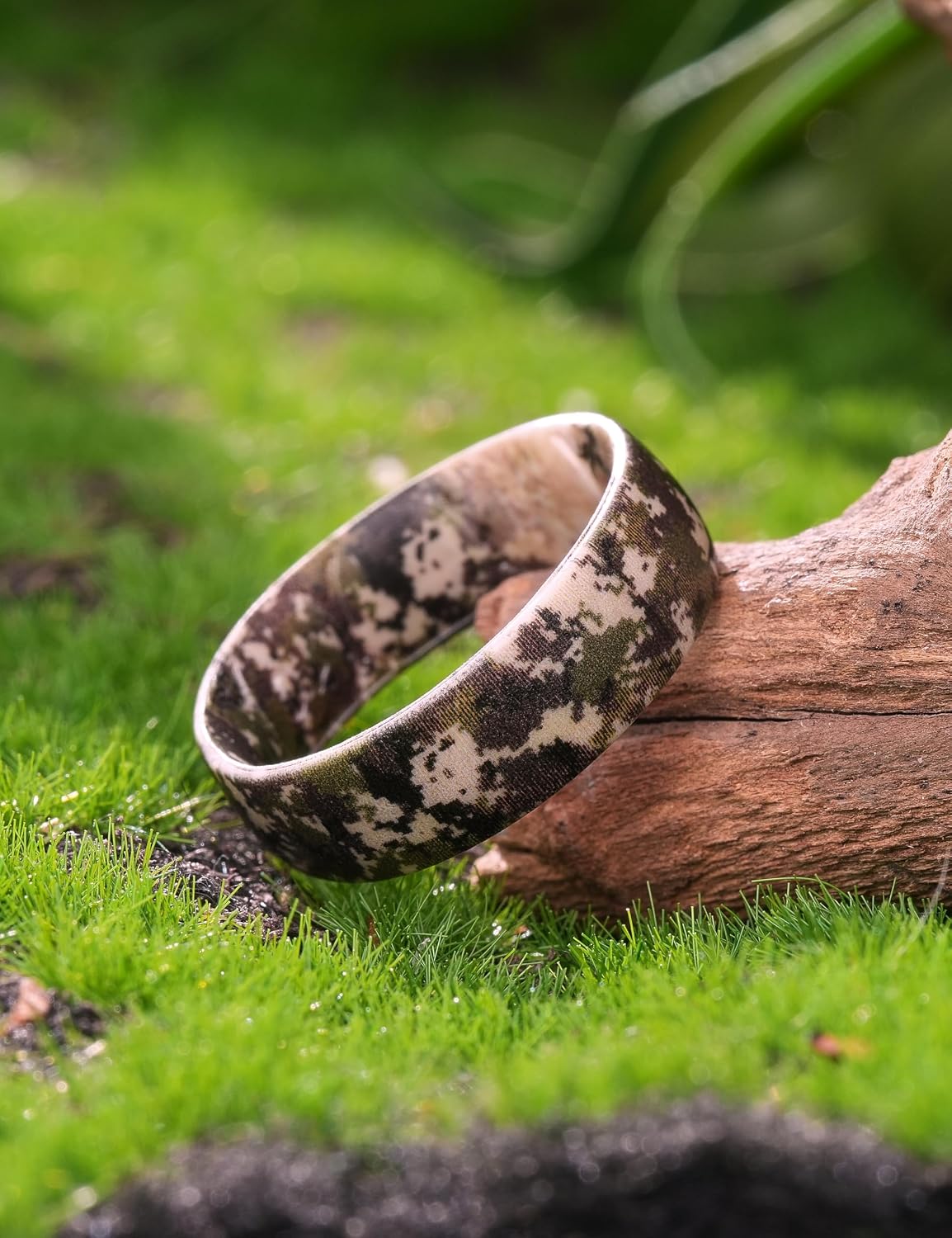 King Will Mens Silicone Rings Unisex Rubber Wedding Bands Wild Camouflage Print