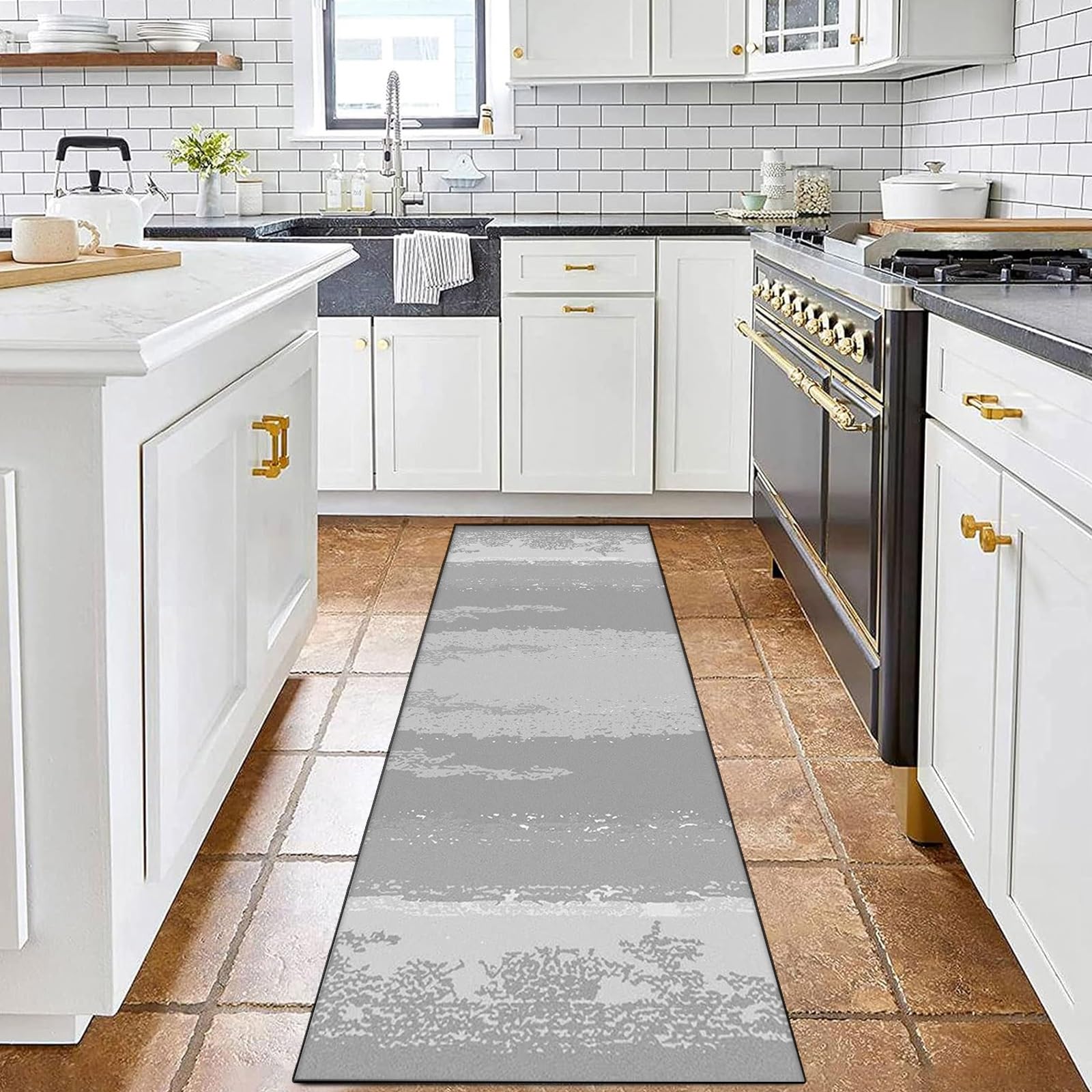 Tapis Antidérapant Long 45x220cm - Lavable, Absorbant, Pour Couloir/Cuisine/Salon, Personnalisable
