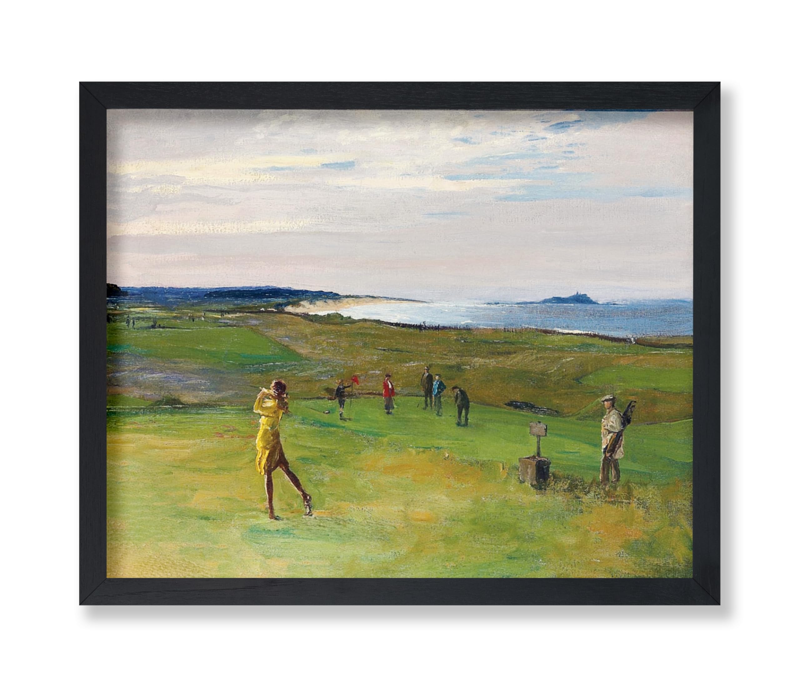 Poster Master Vintage The Golf Course Poster - Retro North Berwick Print - Landscape Art - Golf & Lake Design - Sports Illustration - Aesthetic Living