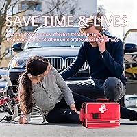 Vista 31 de Advanced Comprehensive First Aid Kit with Well Organized Labelled Compartments Removable MOLLE System First Aid Trauma Kits for Car, Home,Camping