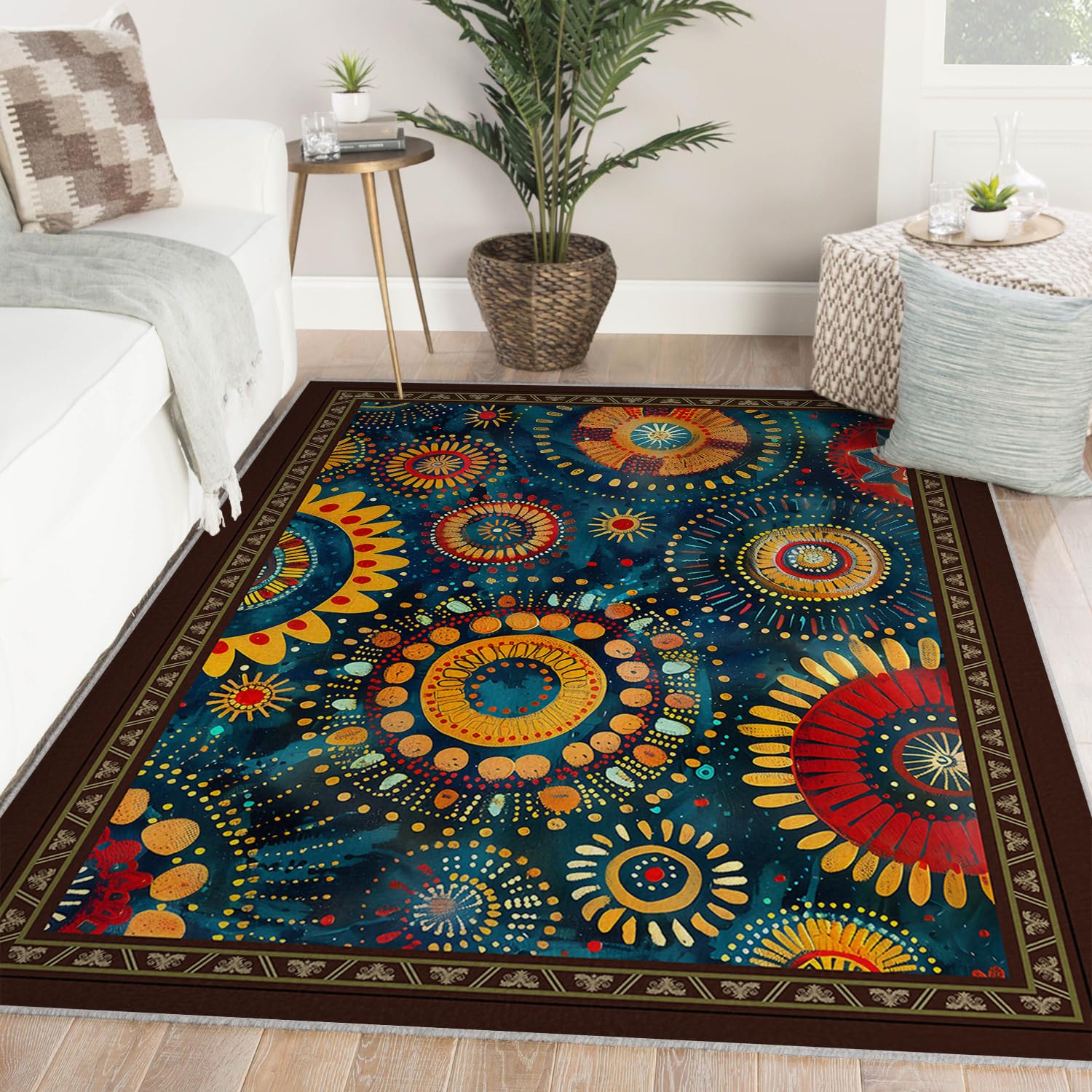 Tapis Salon bohème Doux Lavable 60x120