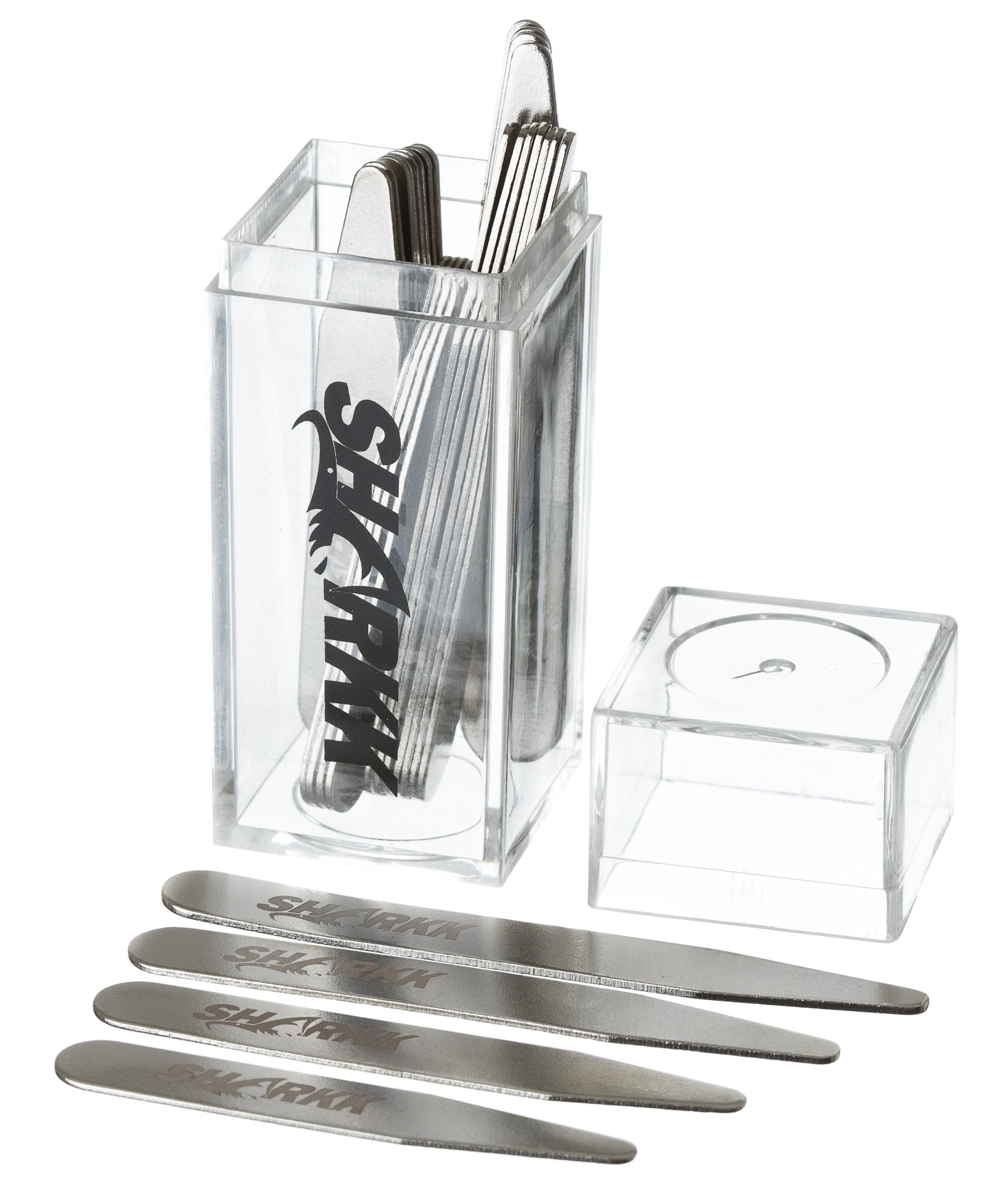 SHARKK® Set of 36 Metal Stainless Steel Collar Stays 4 Size Options for Dress Shirts